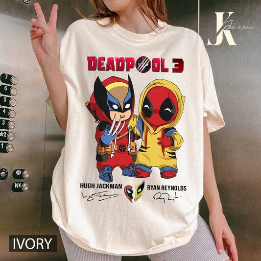 Wolverine Deadpool 2024 Movie Shirt, Deadpool 3 Shirt, Funny Deadpool Wolverine Shirt, Ryan Reynolds, Hugh Jackman, Unisex Cotton Teestyle{n002}3