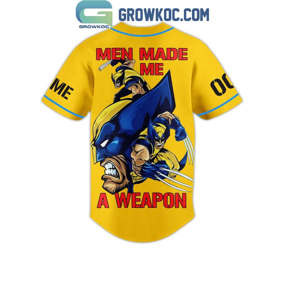 Wolverine X-Men ’97 Men Made Me A Weapon Personalized Baseball Jersey