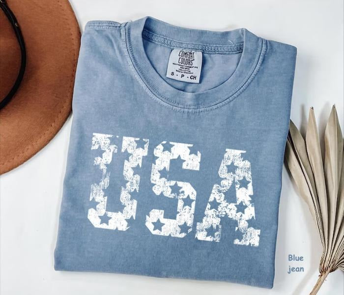 Comfort Colors Retro USA T-Shirt, 4th of July Shirt, 4th of July Gift, Usa Lover, For Man/Woman