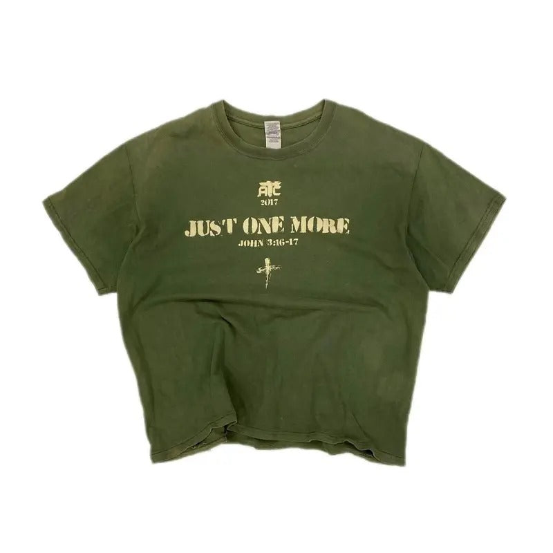 Faith Over Fear Just One More T-Shirt, For Men/Women - Unisex Style, 100% Cotton, Menswear Tops Streetwear Tshirt graphic  tee