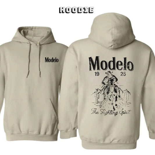 Modelo Fighting Spirit Unisex 2 Sides Hoodie/Sweatshirt/T-Shirt, For Men/Women - Unisex Style, 100% Cotton, Pullover unisex hoodie