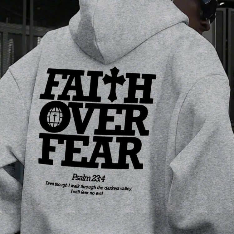 Faith Over Fear New Ver 2 Sided Hoodie/Sweatshirt(No Hood)/T-Shirt, For Men/Women - Unisex Style, 100% Cotton, Pullover unisex hoodie