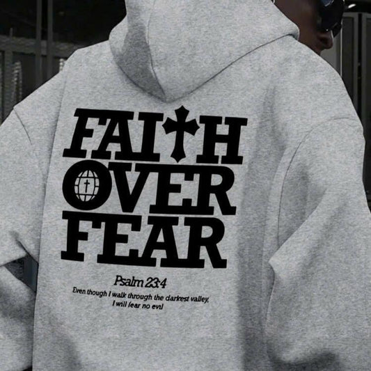 Faith Over Fear New Ver 2 Sided Hoodie/Sweatshirt(No Hood)/T-Shirt, For Men/Women - Unisex Style, 100% Cotton, Pullover unisex hoodie