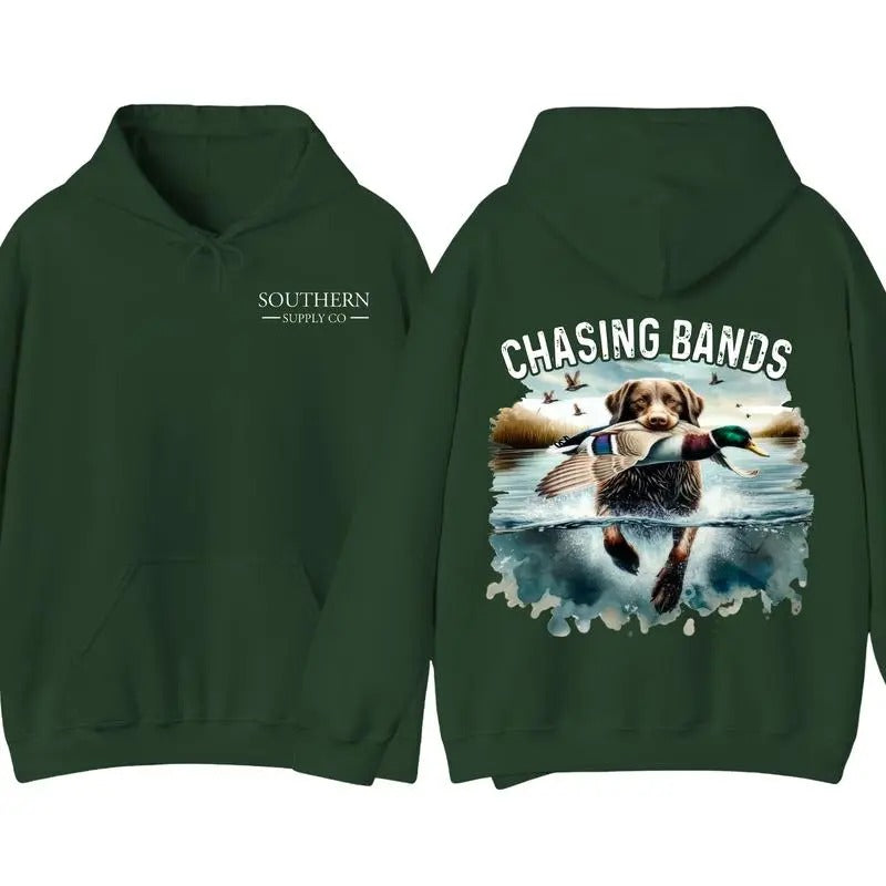 Chasing Bands Duck Hunting Hoodie/Sweatshirt/T-Shirt, For Men/Women - Unisex Style, 100% Cotton, Pullover unisex hoodie
