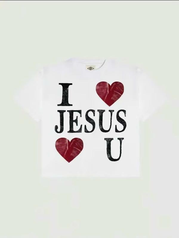 Vintage Jesus Loves U T-Shirt, For Men/Women - Unisex Style, 100% Cotton, christian apparel Tops Menswear