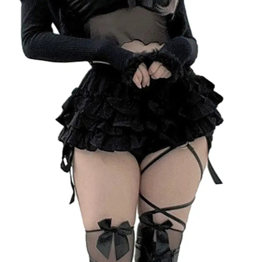 Women Bloomer Shorts, Summer Elastic Waist Layered Solid Casual Shorts Streetwear for Daily Womenswear Bottom