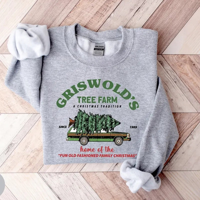 Women Griswold's Tree Farm Sweatshirt Christmas Family Shirt Unisex Cotton Crewneck