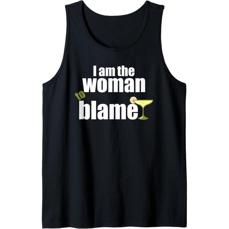 Women I am The Woman To Blame Tank Top Made in USA