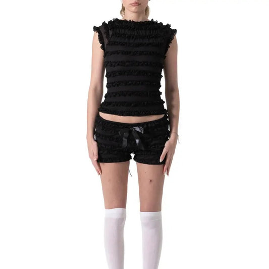 Women Y2k Sexy Micro Shorts Ruched Ruffle Shorts Cute Ruffle Lace Trim Pumpkin Pants Sexy Boy Shorts Layered Bottoms Y2k Fairy Sweet Pettipants