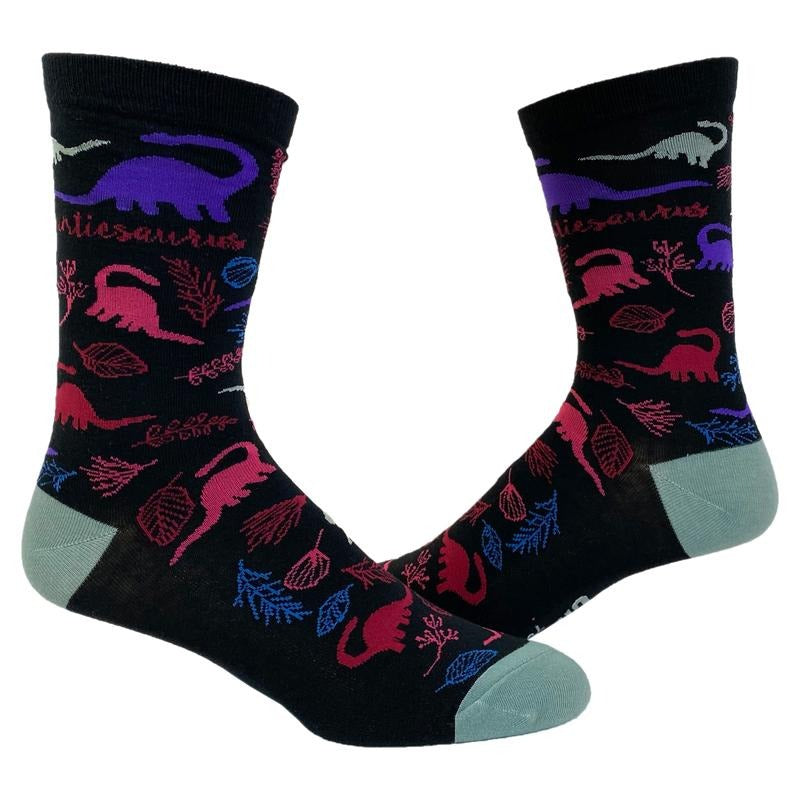 Women's Auntiesaurs Socks Funny Dinosaur Flowers Plants Aunt Family Graphic Novelty Footwear Funny Graphic Socks...
