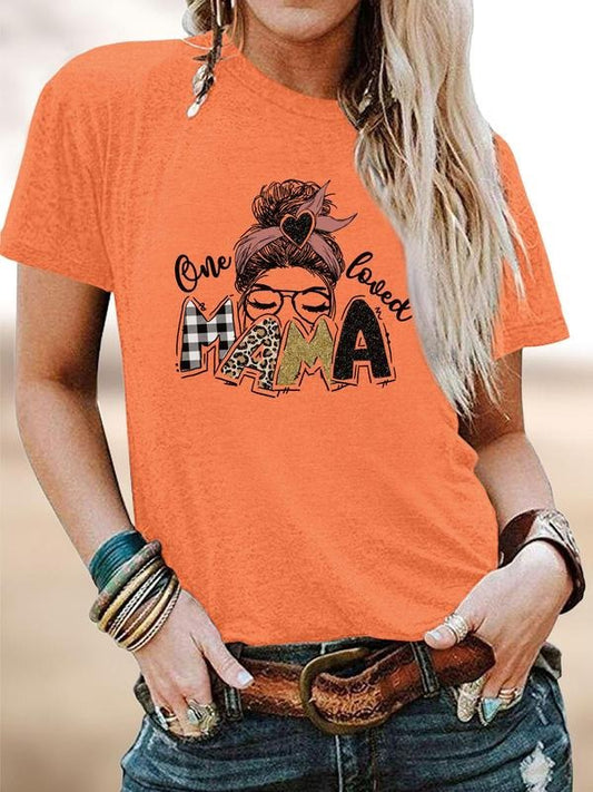 Women's Cartoon & Letter Print Round Neck Tee, Fashion Casual Crew Neck T-Shirt for Daily Holiday Vacation Outdoor Wear, Ladies Clothes for All Seasons, Top