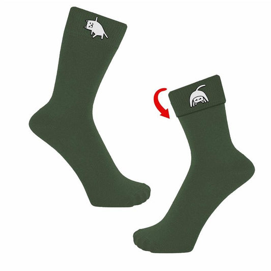Women's Cat Yoga Flip Socks Funny Cute Pet Kitty Animal Lover Cat Butt Novelty Graphic Footwear Funny Graphic Socks Comfortable Fitted Spandex Cotton