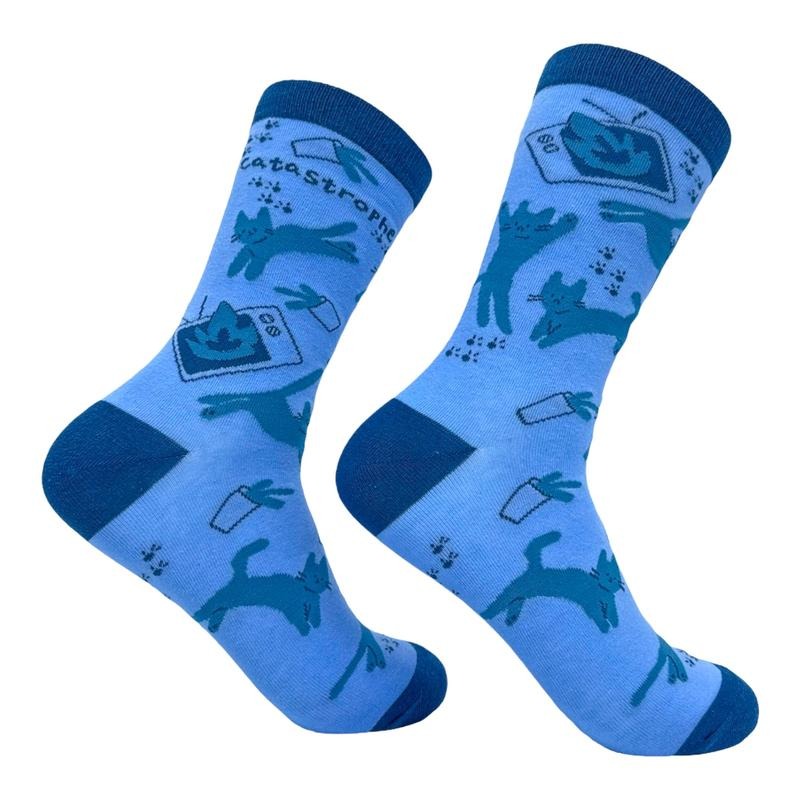 Women's Catastrophe Socks Funny Cute Crazy Naughty Kitten Footwear Funny Graphic Socks Comfortable Fitted Spandex Cotton