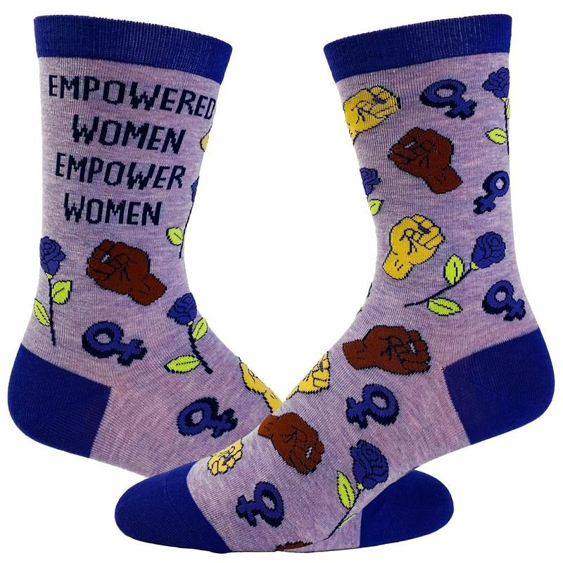 Women's Empowered Women Empower Women Socks Girl Power Novelty Footwear Funny Graphic Socks Comfortable Fitted Spandex Cotton