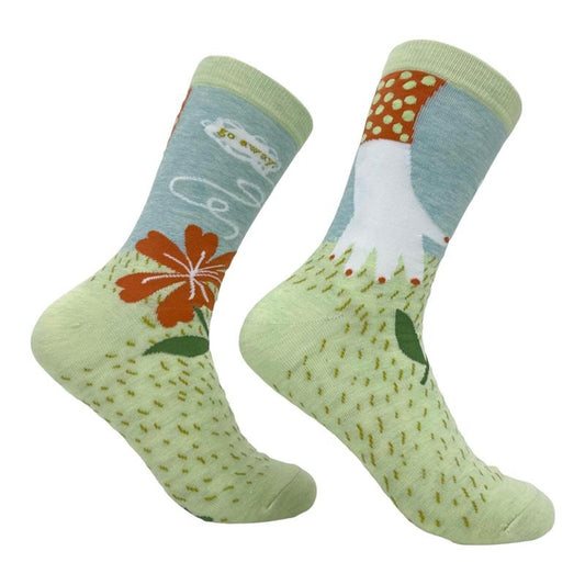 Women's Go Away Gardening Socks Funny Cute Nature Flower Picking Footwear Funny Graphic Socks Comfortable Fitted Spandex Cotton