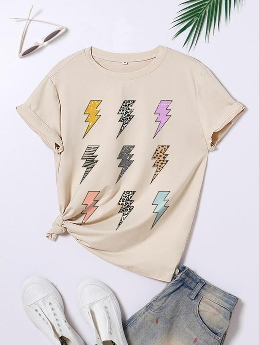 Women's Graphic Round Neck Tee, Comfortable Vintage Trendy Casual Short Sleeve T-shirt for Daily Wear, Ladies All Seasons Outfit