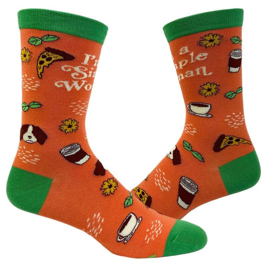 Women's I'm A Simple Woman Socks Funny Pizza Dogs Coffee Lifestyle Graphic Novelty Footwear Funny Graphic Socks Comfortable Fitted Spandex Cotton