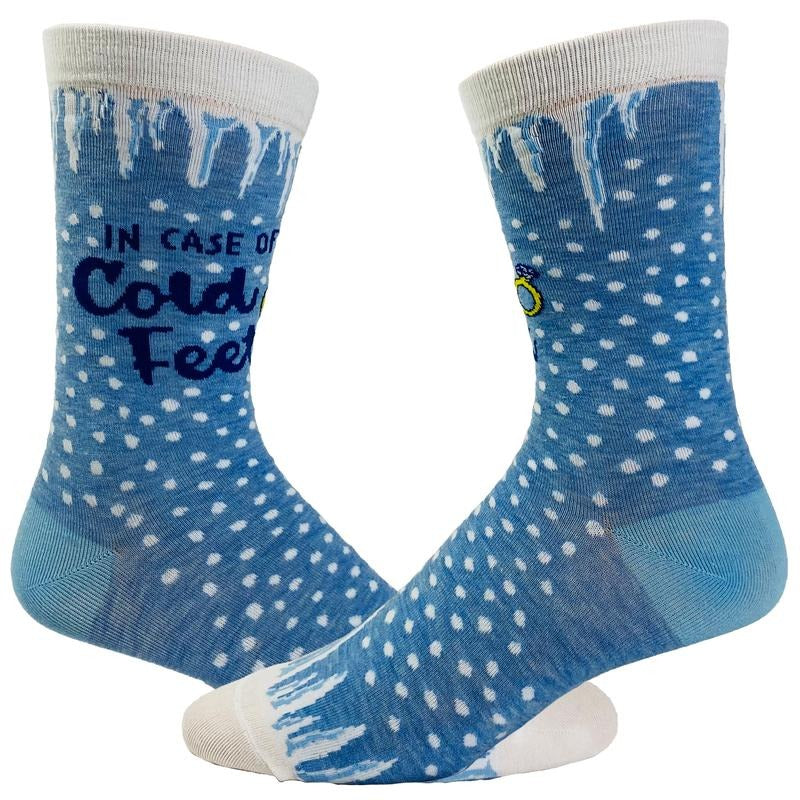 Women's In Case Of Cold Feet Socks Funny Wedding Day Bride Sarcastic Wedding Ring Novelty Footwear Funny Graphic Socks Comfortable Fitted Spandex Cotton