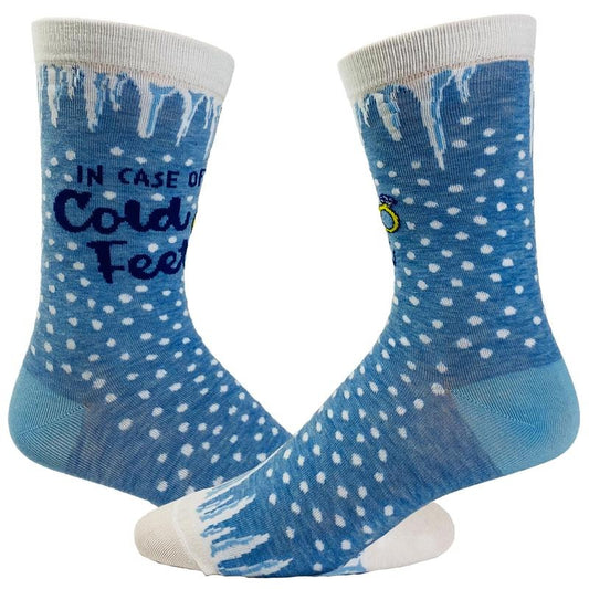 Women's In Case Of Cold Feet Socks Funny Wedding Day Bride Sarcastic Wedding Ring Novelty Footwear Funny Graphic Socks Comfortable Fitted Spandex Cotton