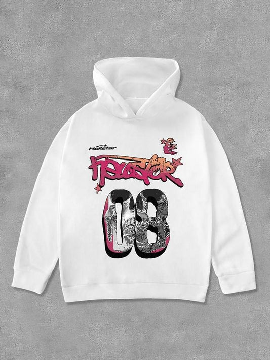 Women's Letter & Graffiti Print Hoodie, Fashion Casual Long Sleeve Hooded Sweatshirt for Daily Holiday Outdoor Wear, Women Clothing for Fall & Winter