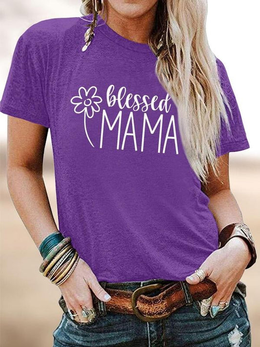 Women's Letter & Heart Print Round Neck Tee, Fashion Casual Crew Neck Short Sleeve T-shirt for Daily Holiday Vacation Outdoor Wear, Ladies Clothes for All Seasons, Top