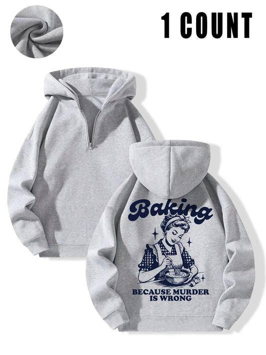 Women's Letter Print Hoodie, Fashion Casual Hooded Sweatshirt for Daily Holiday Outdoor Wear, Women Clothing for Fall & Winter