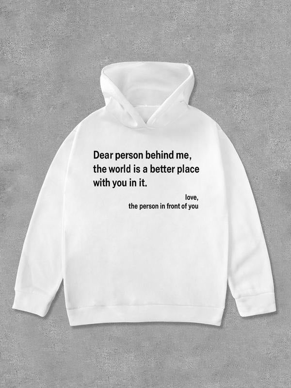 Women's Letter Print Hoodie, Fashion Casual Long Sleeve Hooded Sweatshirt for Daily Holiday Outdoor Wear, Women Clothing for Fall & Winter