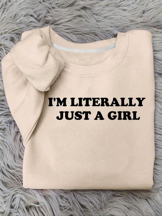 Women's Letter Print Pullover, Fashion Casual Crew Neck Sweatshirt for Daily Holiday Outdoor Wear, Women Clothing for Fall