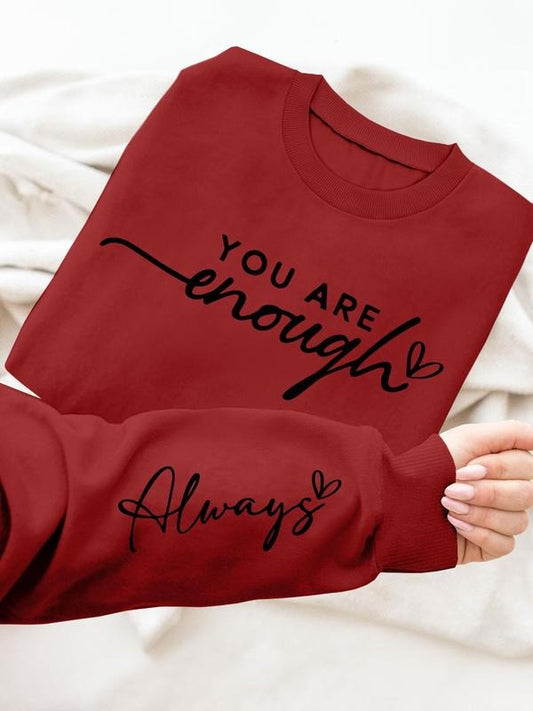 Women's Letter Print Round Neck Pullover, Fashion Casual Crew Neck Sweatshirt for Daily Holiday Outdoor Wear, Women Clothing for Fall & Winter, Womenswear