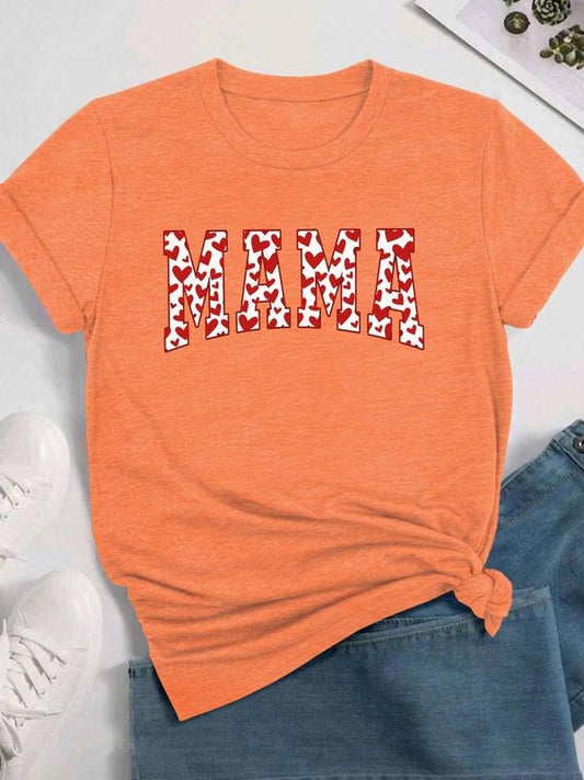 Women's Letter Print Round Neck Tee, Fashion Casual Crew Neck Short Sleeve T-shirt for Daily Holiday Vacation Outdoor Wear, Ladies Clothes for All Seasonsstyle{n002}4