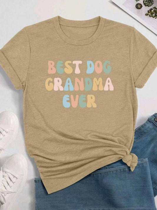 Women's Letter Print Round Neck Tee, Fashion Casual Crew Neck T-Shirt for Daily Holiday Vacation Outdoor Wear, Ladies Clothes for All Seasonsstyle{n002}5