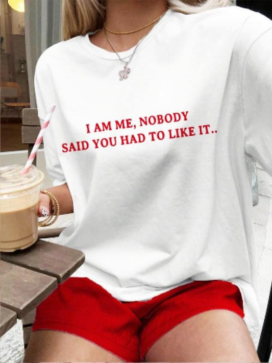 Women's Letter Print Round Neck Tee, Fashion Casual Crew Neck T-Shirt for Daily Holiday Vacation Outdoor Wear, Ladies Clothes for Summer, Topstyle{n002}17