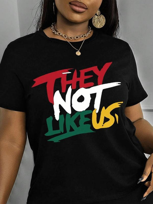 Women's Letter Print Round Neck Tee, Fashion Casual Crew Neck T-Shirt for Daily Holiday Vacation Outdoor Wear, Ladies Clothes for Summer, Topstyle{n002}5