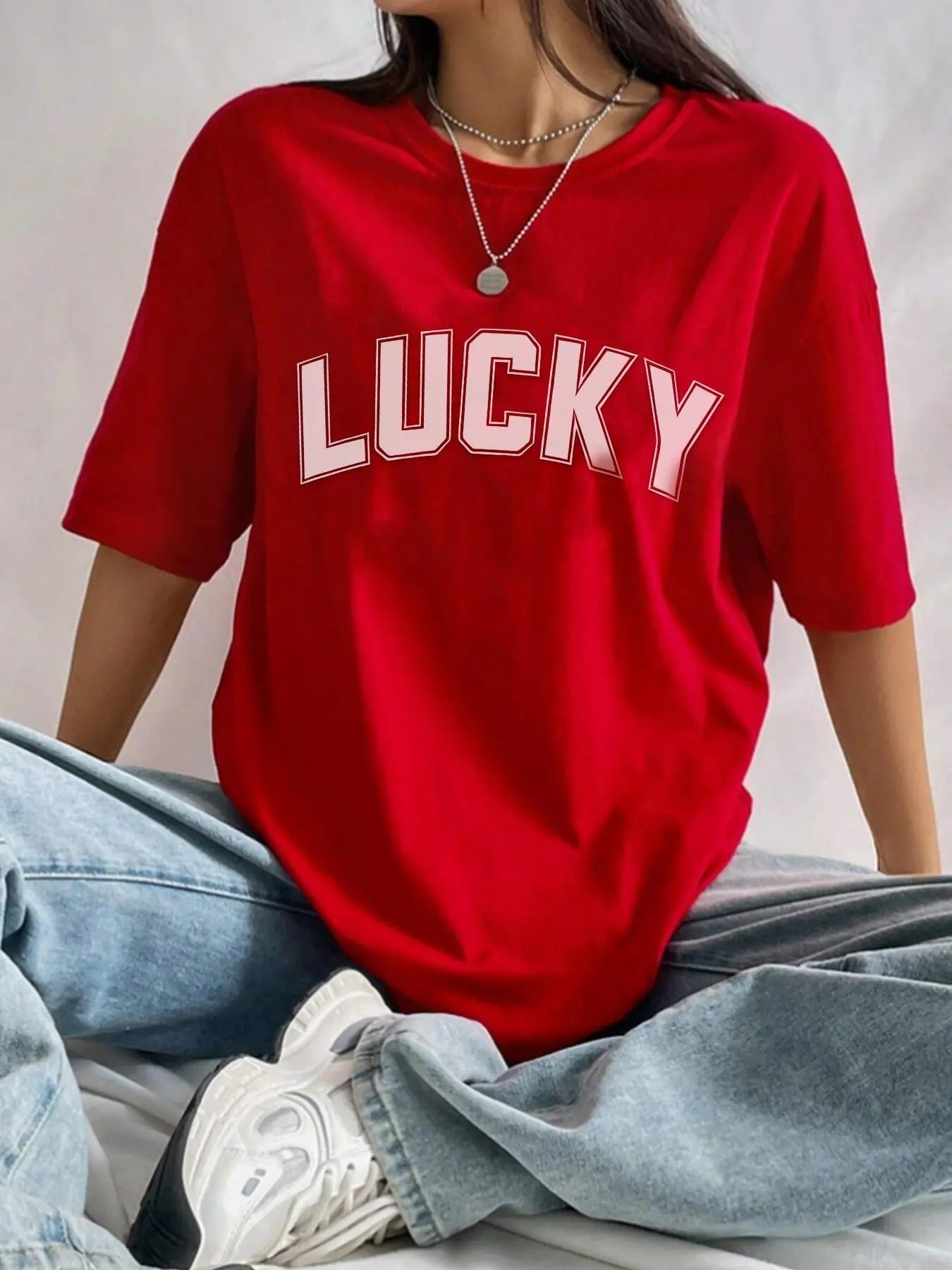 Women's Letter Print Round Neck Tee, Fashion Casual Crew Neck T-Shirt for Daily Holiday Vacation Outdoor Wear, Ladies Clothes for Summerstyle{n002}10