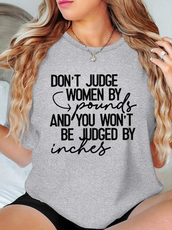 Women's Letter Print Round Neck Tee, Fashion Casual Crew Neck T-Shirt for Daily Holiday Vacation Outdoor Wear, Ladies Clothes for Summerstyle{n002}7