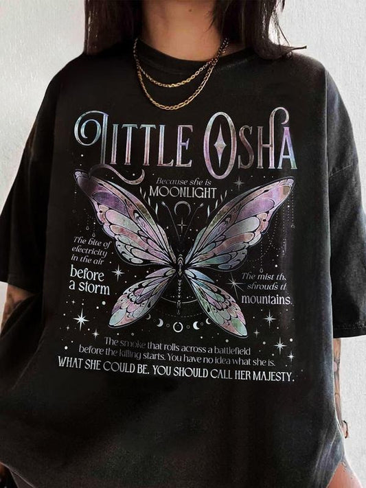 Women's Letter Print Round Neck Tee, Vintage Trendy Casual Butterfly Graphic Tee, Ladies Summer Tops