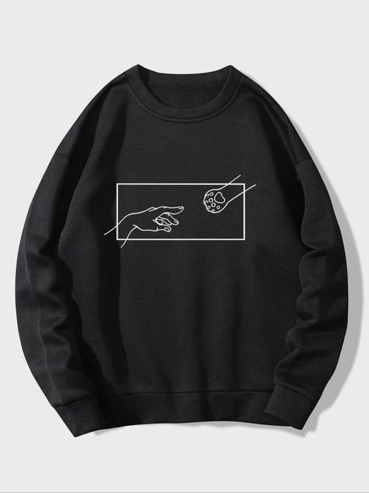 Women's Loose Fit Graphic Print Round Neck Sweatshirts, Casual Long Sleeve Crewneck Pullover Top for Fall & Winter Daily...