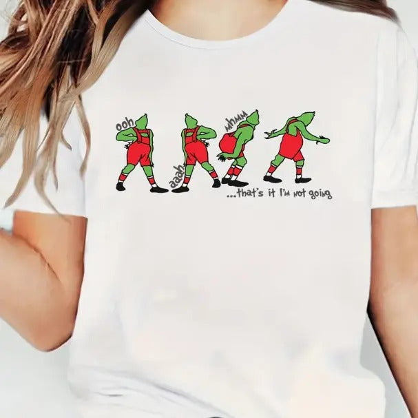 Women's Merry Christmas Print T T-Shirt - Fashion New Year Top - Womenswear Shortsleeve Crewneck Lady Comfort, Cotton Tshirt