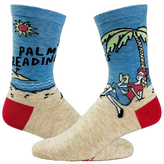 Women's Palm Reading Socks Funny Sarcastic Vacation Book Lover Saying Quote Footwear Funny Graphic Socks Comfortable Fitted Spandex Cotton