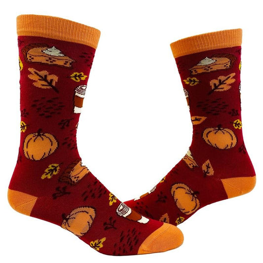 Women's Pumpkin Spice Socks Funny All Autumn Halloween Thanksgiving Novelty Footwear Funny Graphic Socks Comfortable Fitted Spandex Cotton