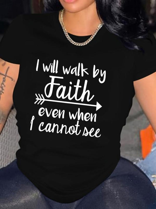 Women's Slogan Print Round Neck Graphic Tee, Summer Clothes Women, Vintage Trendy Casual Short Sleeve T-shirt for Daily...