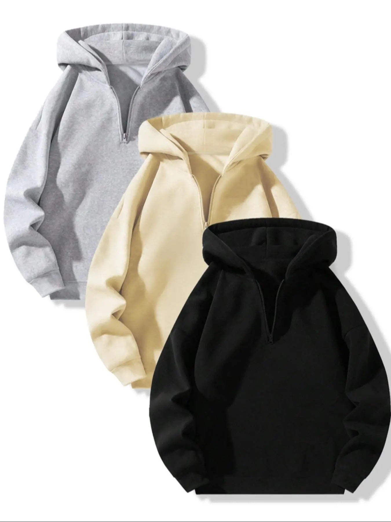 Women's Solid Color Zip Up Thermal Lined Hoodie, Casual Long Sleeve Hooded Sweatshirt for Fall & Winter, Women's Clothing for Daily Wear