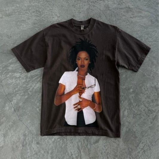Women's Vintage Lauryn Hill Graphic Pattern T-Shirt made of Cotton for All Seasons Hoodie, Sweatshirt | WearSparks.com