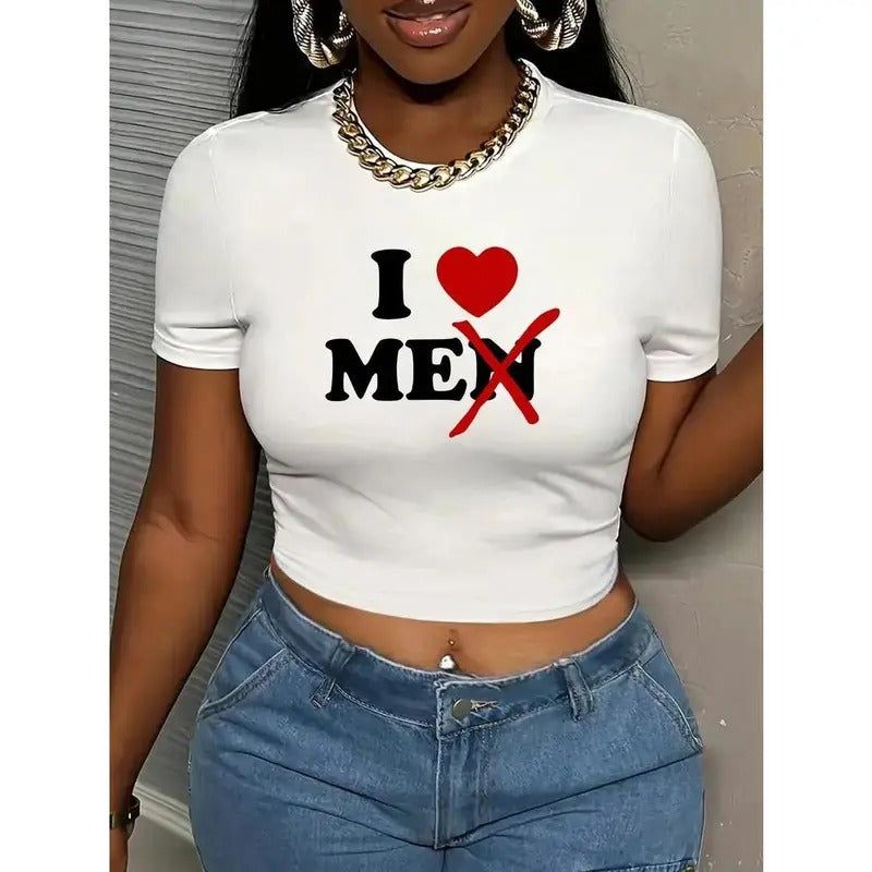 Women's Y2K Letter Print T-Shirt - Casual Crew Neck, Short Sleeve, Breathable Polyester Blend, Machine Washable