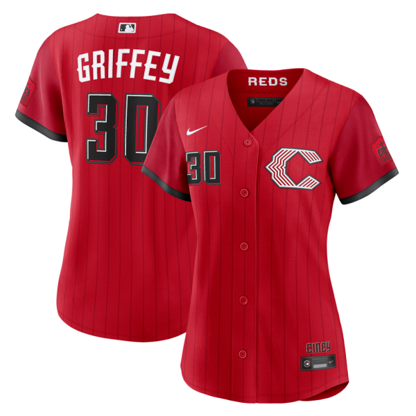Women Cincinnati Reds #30 Ken Griffey Jr. 2026 City Connect Stadium Jersey - Red_conew1
