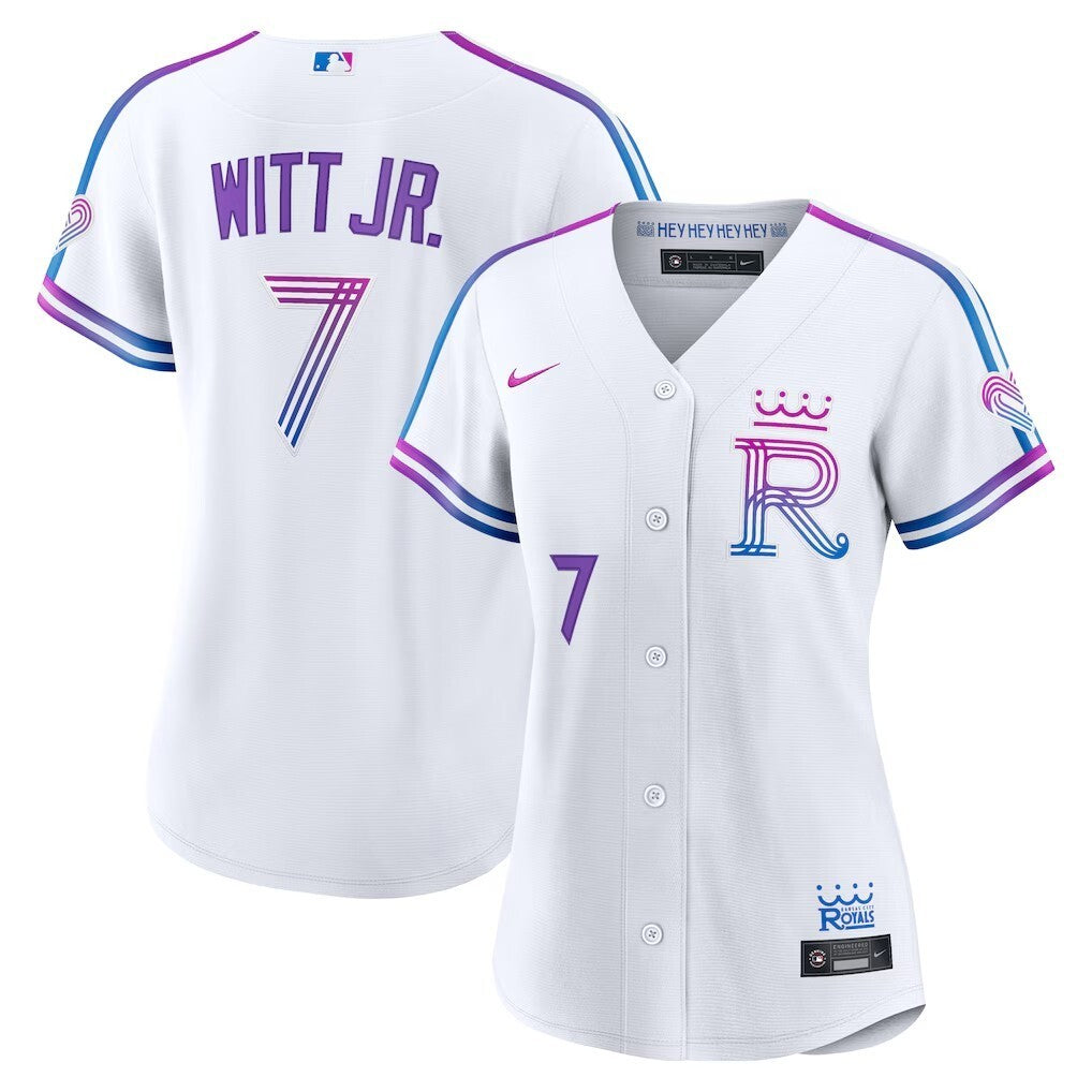 Women Kansas City Royals #7 Bobby Witt Jr. 2026 City Connect Stadium Jersey - White