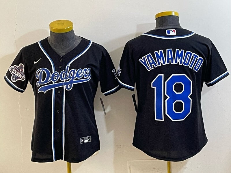 Women Los Angeles Dodgers #18 Yoshinobu Yamamoto Dodgers Women Youth Style 2