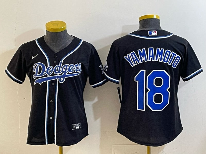 Women Los Angeles Dodgers #18 Yoshinobu Yamamoto Dodgers Women Youth Style 6