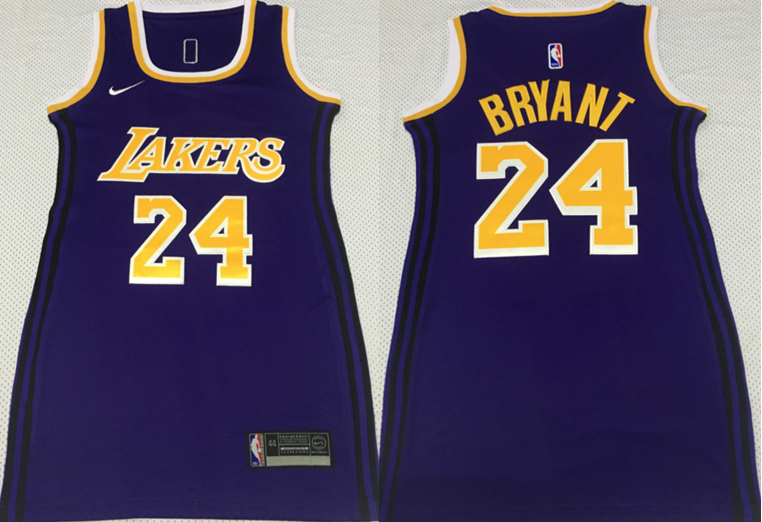 Women Los Angeles Lakers #24 kobe Bryant Lakers 24 # Kobe Purple Women Dress