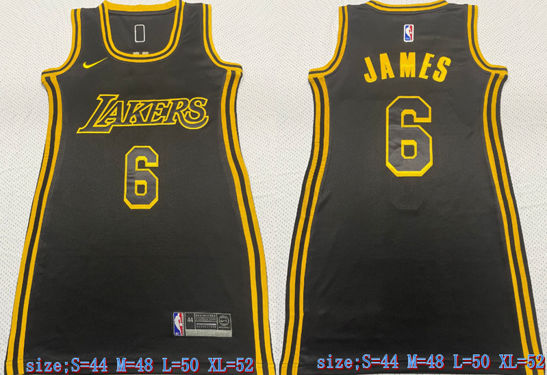 Women Los Angeles Lakers #6 Kobe Bryant Lakers 6 # James Black Women Dress Size S M L XL Style 3